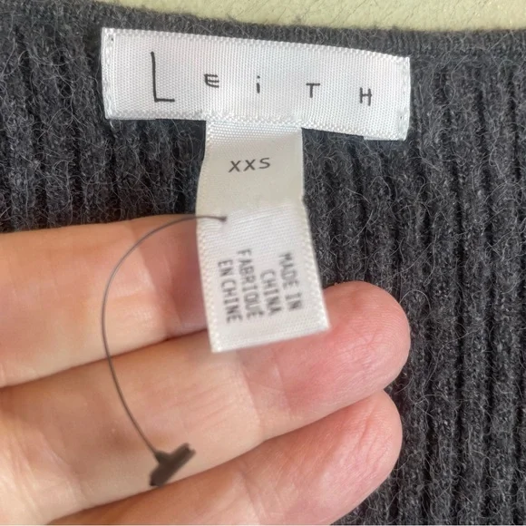 Leith Gray Knit Surplice Top Dress Sz XXS - Picture 4 of 12